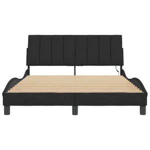 Bettgestell Hanko mit LED Schwarz 120x200 cm