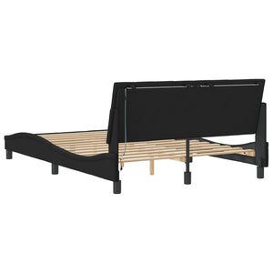Bettgestell Hanko mit LED Schwarz 120x200 cm