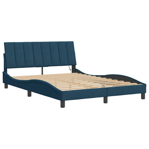 Bettgestell Hanko Blau 120x200 cm mit LED