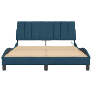 Bettgestell Hanko Blau 120x200 cm mit LED
