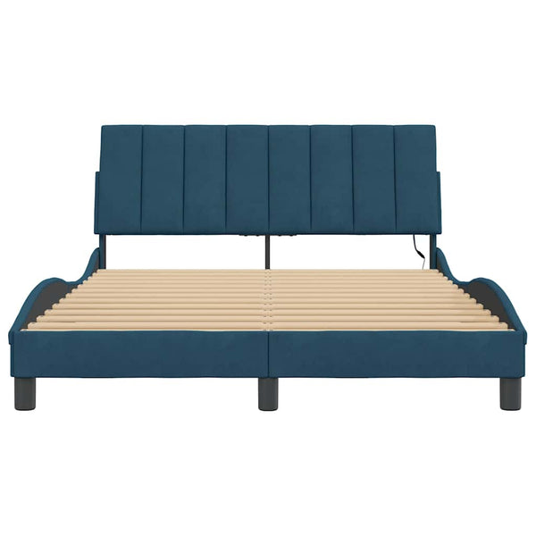 Bettgestell Hanko Blau 120x200 cm mit LED