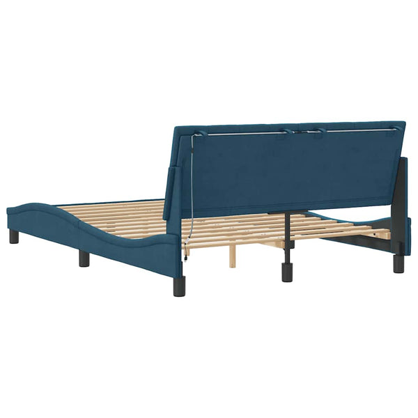 Bettgestell Hanko Blau 120x200 cm mit LED