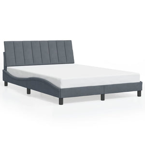 Bettgestell Dunkelgrau 140x190 cm mit LED Samt
