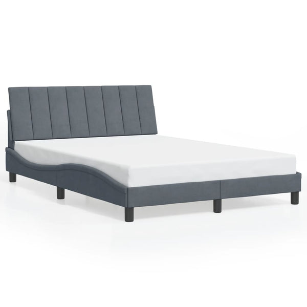 Bettgestell Dunkelgrau 140x190 cm mit LED Samt