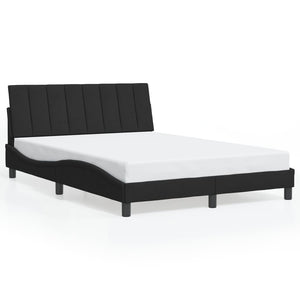 Schwarzes Samt Bettgestell 140x190 cm mit LED
