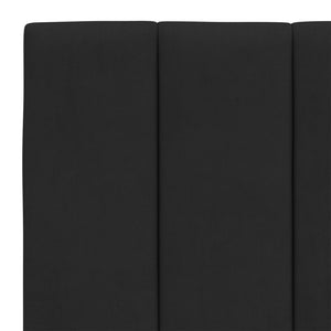Schwarzes Samt Bettgestell 140x190 cm mit LED