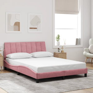 Bettgestell Hanko Rosa Samt LED 140x190 cm
