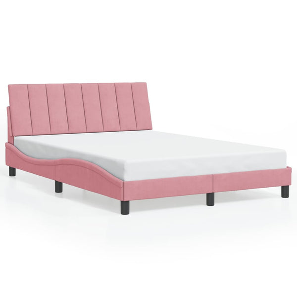 Bettgestell Hanko Rosa Samt LED 140x190 cm