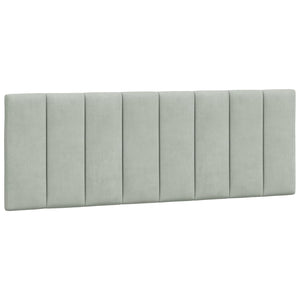 Bettgestell mit LED Hellgrau 140x200 cm Samt