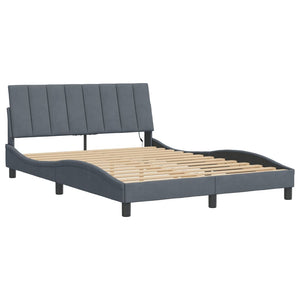 Bettgestell mit LED Dunkelgrau 140x200 cm
