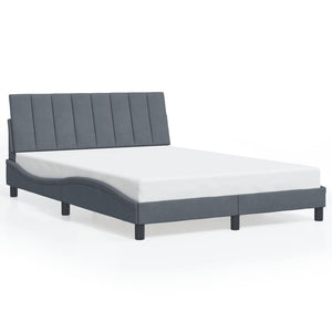 Bettgestell mit LED Dunkelgrau 140x200 cm