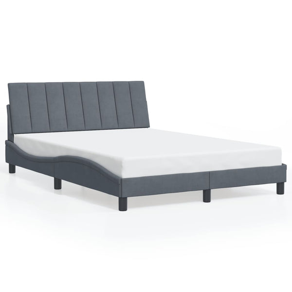Bettgestell mit LED Dunkelgrau 140x200 cm