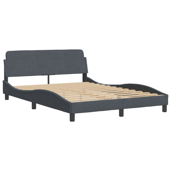 Bettgestell mit LED Dunkelgrau 140x200 cm
