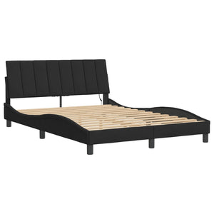 Schwarzes Samt Bettgestell 140x200 cm mit LED