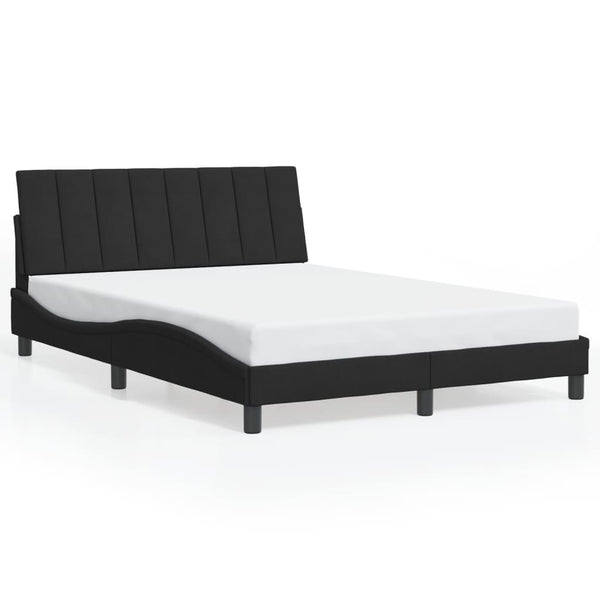 Schwarzes Samt Bettgestell 140x200 cm mit LED