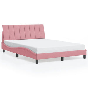 Bettgestell Rosa 140x200 cm mit LED Samt