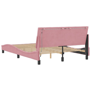 Bettgestell Rosa 140x200 cm mit LED Samt