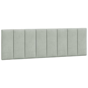 Bettgestell mit LED Hellgrau Samt 160x200 cm