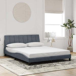 Bettgestell Hanko mit LED Dunkelgrau 160x200 cm