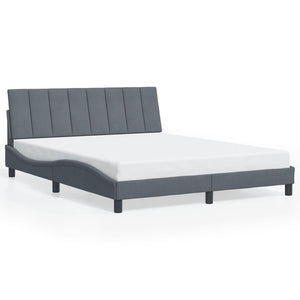 Bettgestell Hanko mit LED Dunkelgrau 160x200 cm