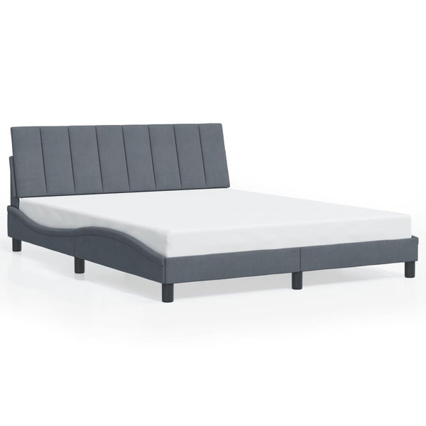 Bettgestell Hanko mit LED Dunkelgrau 160x200 cm