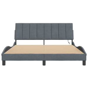 Bettgestell Hanko mit LED Dunkelgrau 160x200 cm