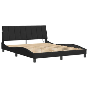 Bettgestell Hanko mit LED Schwarz 160x200 cm
