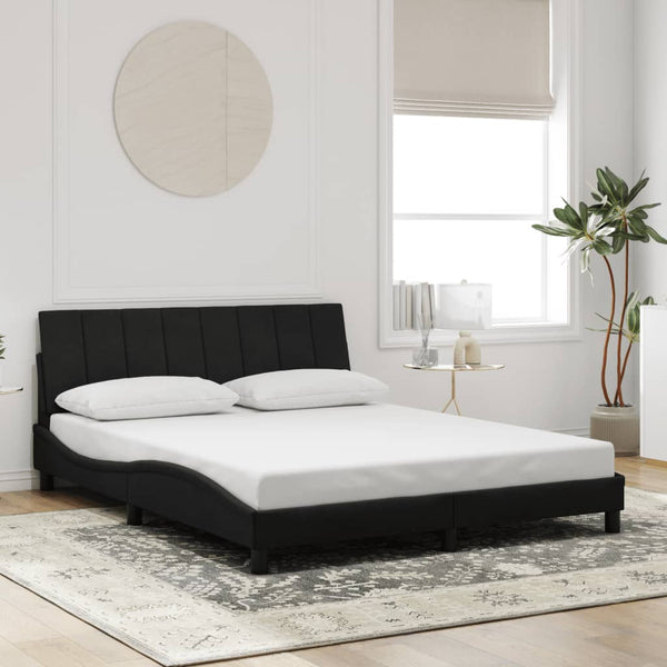 Bettgestell Hanko mit LED Schwarz 160x200 cm