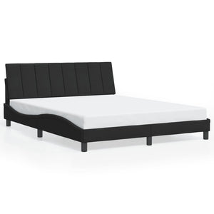 Bettgestell Hanko mit LED Schwarz 160x200 cm