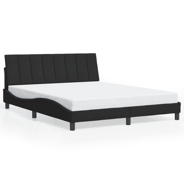 Bettgestell Hanko mit LED Schwarz 160x200 cm
