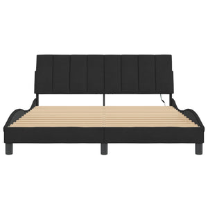 Bettgestell Hanko mit LED Schwarz 160x200 cm