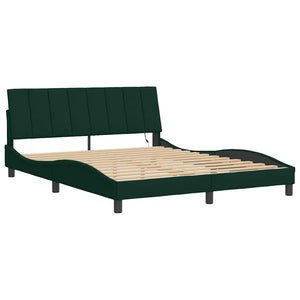 Bettgestell Hanko Dunkelgrün 160x200 cm mit LED