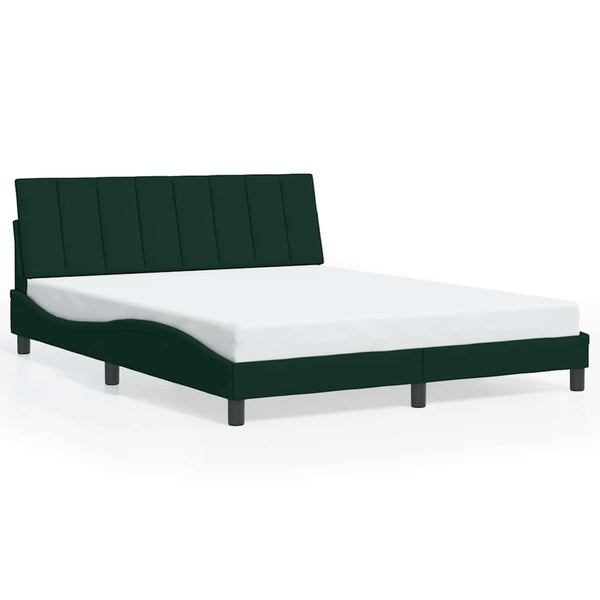 Bettgestell Hanko Dunkelgrün 160x200 cm mit LED