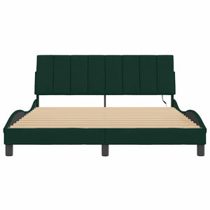 Bettgestell Hanko Dunkelgrün 160x200 cm mit LED