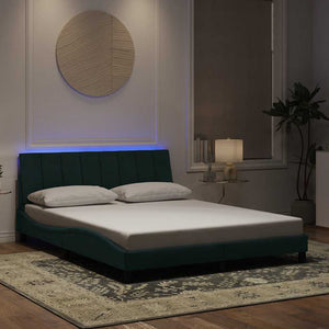 Bettgestell Hanko Dunkelgrün 160x200 cm mit LED