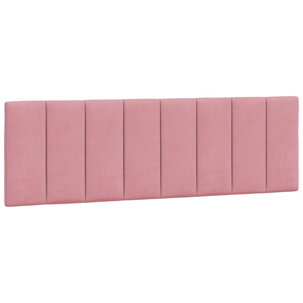 Bettgestell mit LED Rosa Samt 160x200 cm