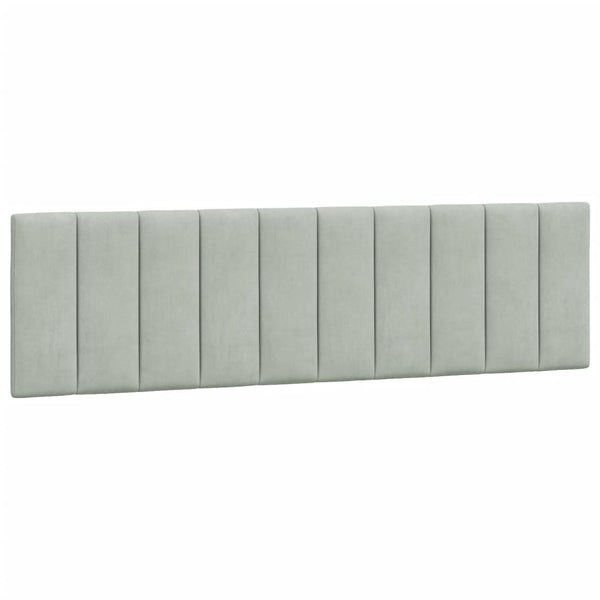 Bettgestell mit LED Hellgrau 180x200 cm Samt