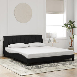 vidaXL Cadre de lit avec LED sans matelas "Hanko" noir 180x200 cm velours