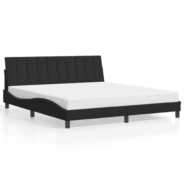 vidaXL Cadre de lit avec LED sans matelas "Hanko" noir 180x200 cm velours
