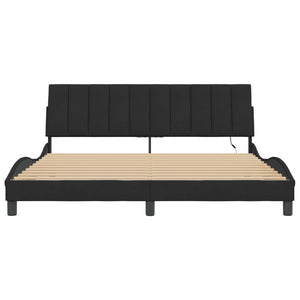 vidaXL Cadre de lit avec LED sans matelas "Hanko" noir 180x200 cm velours