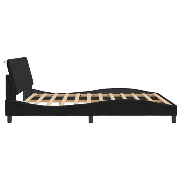 vidaXL Cadre de lit avec LED sans matelas "Hanko" noir 180x200 cm velours