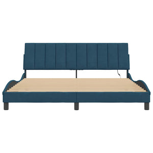 Bettgestell Blau 180x200 cm mit LED Samt