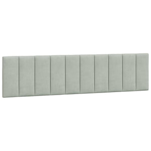 Bettgestell mit LED Hellgrau Samt 200x200 cm