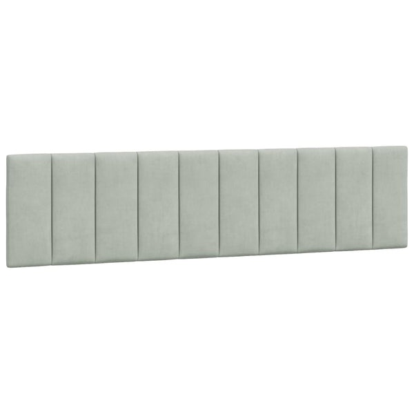 Bettgestell mit LED Hellgrau Samt 200x200 cm