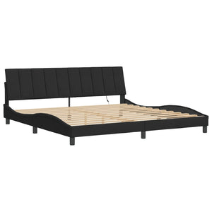 Bettgestell Hanko mit LED Schwarz 200x200 cm