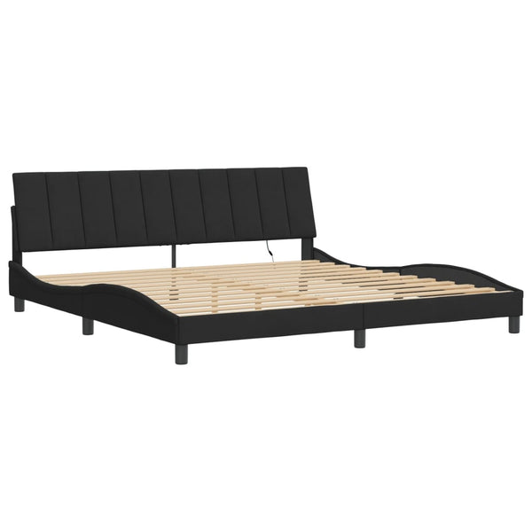 Bettgestell Hanko mit LED Schwarz 200x200 cm