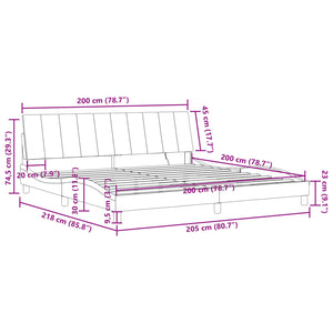 Bettgestell Hanko mit LED Schwarz 200x200 cm