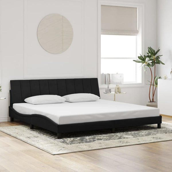 Bettgestell Hanko mit LED Schwarz 200x200 cm