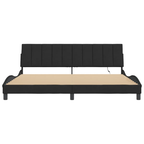 Bettgestell Hanko mit LED Schwarz 200x200 cm