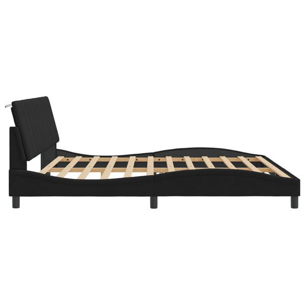 Bettgestell Hanko mit LED Schwarz 200x200 cm